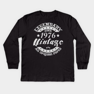 Legendary Since 1976. Vintage All Original Parts Kids Long Sleeve T-Shirt